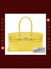 HERMES JPG SHOULDER BIRKIN (Pre-owned) - Soleil / Yellow, Clemence leather, Phw